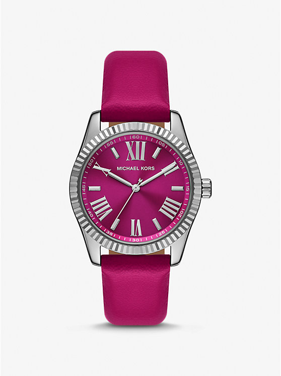 Lexington Silver-Tone and Leather Watch | Michael Kors MK4749