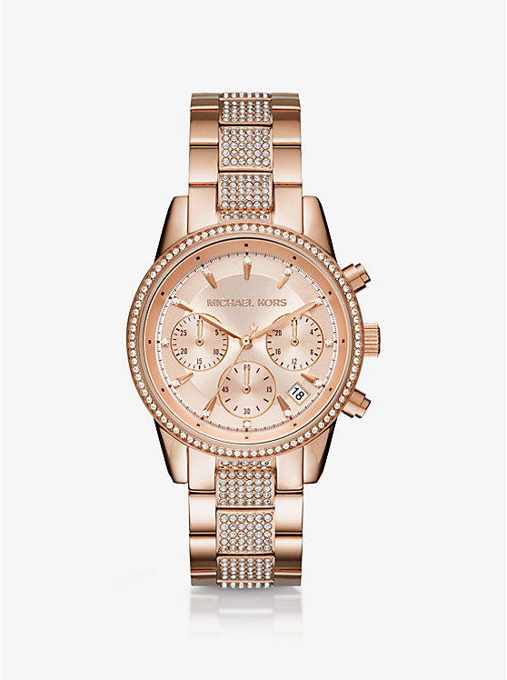 Ritz Pavé Rose Gold-Tone Watch | Michael Kors MK6485