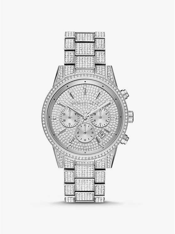 Ritz Pavé Silver-Tone Watch | Michael Kors MK6746