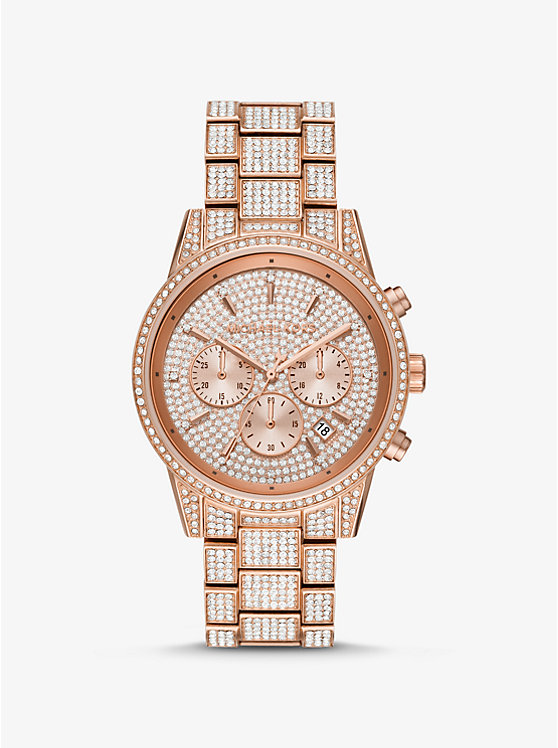 Ritz Pavé Rose Gold-Tone Watch | Michael Kors MK6748