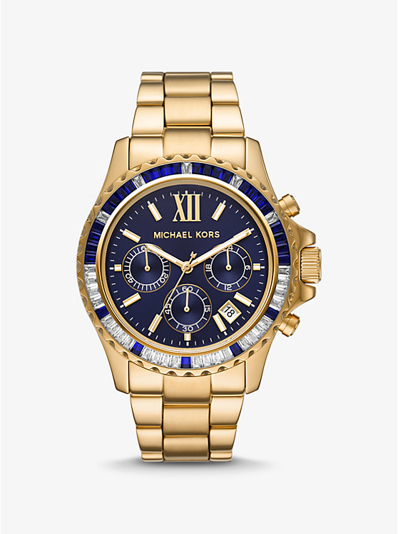 Oversized Everest Pavé Gold-Tone Watch | Michael Kors MK6971