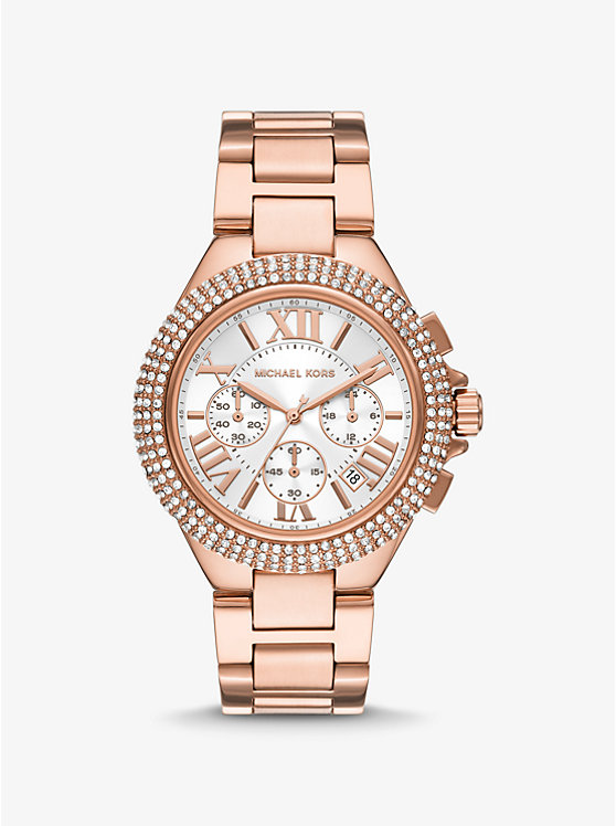 Oversized Camille Pavé Rose Gold-Tone Watch | Michael Kors MK6995