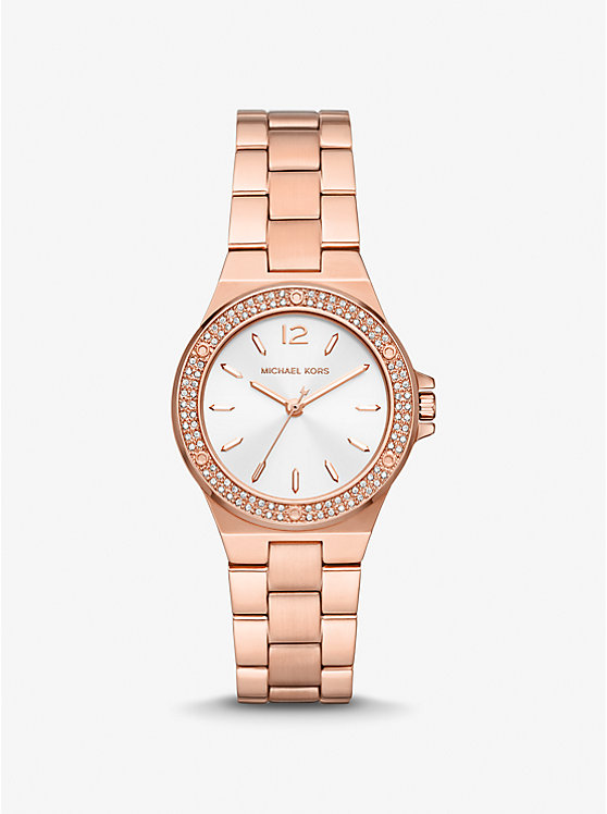 Mini Lennox Pavé Rose Gold-Tone Watch | Michael Kors MK7279