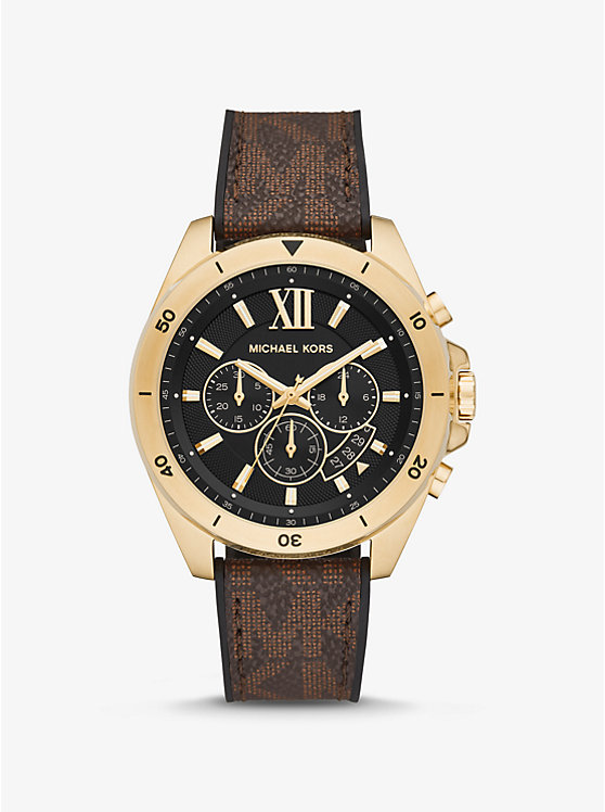 Oversized Brecken Logo and Gold-Tone Watch | Michael Kors MK8849