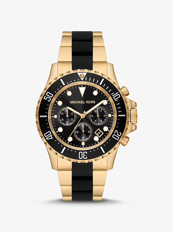 Oversized Everest Gold-Tone and Silicone Watch | Michael Kors MK8979