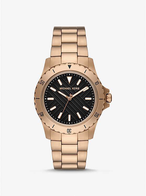 Oversized Everest Beige Gold-Tone Watch | Michael Kors MK9140