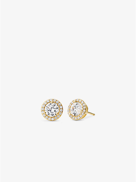 Precious Metal-Plated Sterling Silver Pavé Stud Earrings | Michael Kors MKC1035AN