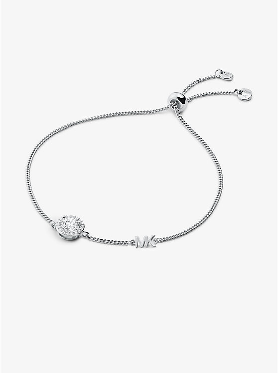 Precious Metal-Plated Sterling Silver Pavé Halo Slider Bracelet | Michael Kors MKC1206AN