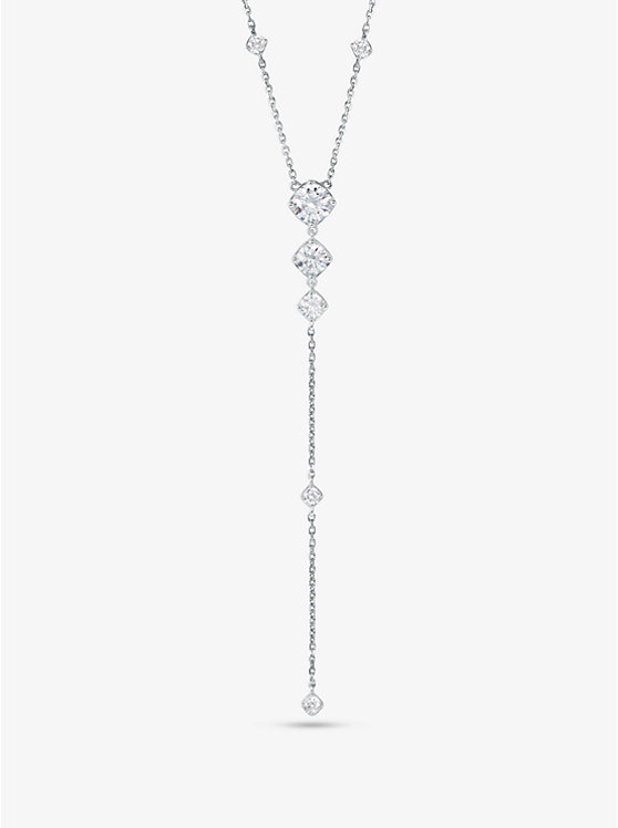 Precious Metal-Plated Sterling Silver Cubic Zirconia Lariat Necklace | Michael Kors MKC1452AN