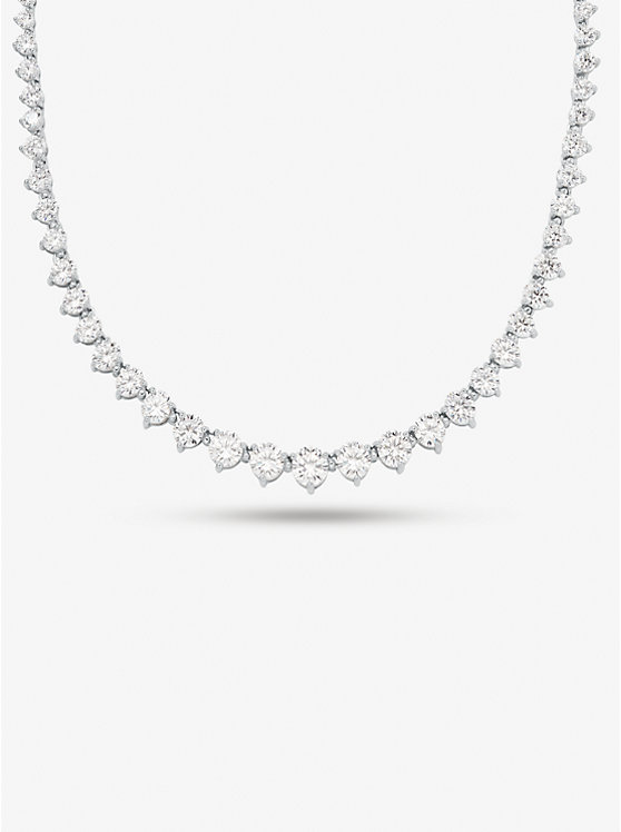 Precious Metal-Plated Sterling Silver Cubic Zirconia Necklace | Michael Kors MKC1611AN