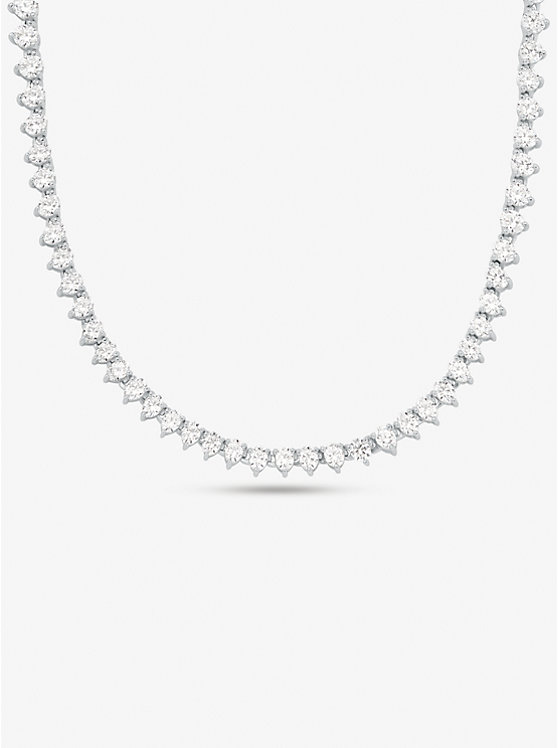 Precious Metal-Plated Sterling Silver Cubic Zirconia Necklace | Michael Kors MKC1612AN