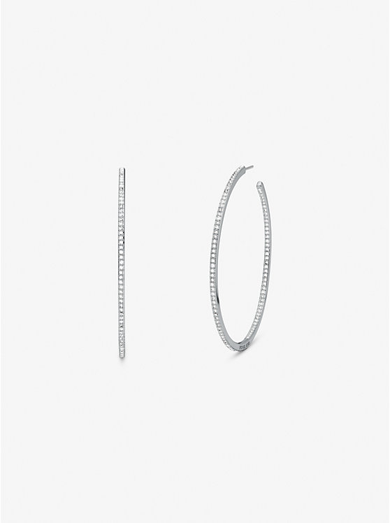 Precious Metal-Plated Brass Pavé Hoop Earrings | Michael Kors MKJ8071