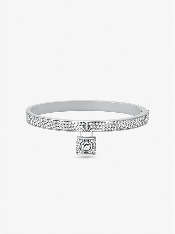 Precious Metal-Plated Brass Pavé Lock Bangle | Michael Kors MKJ8073