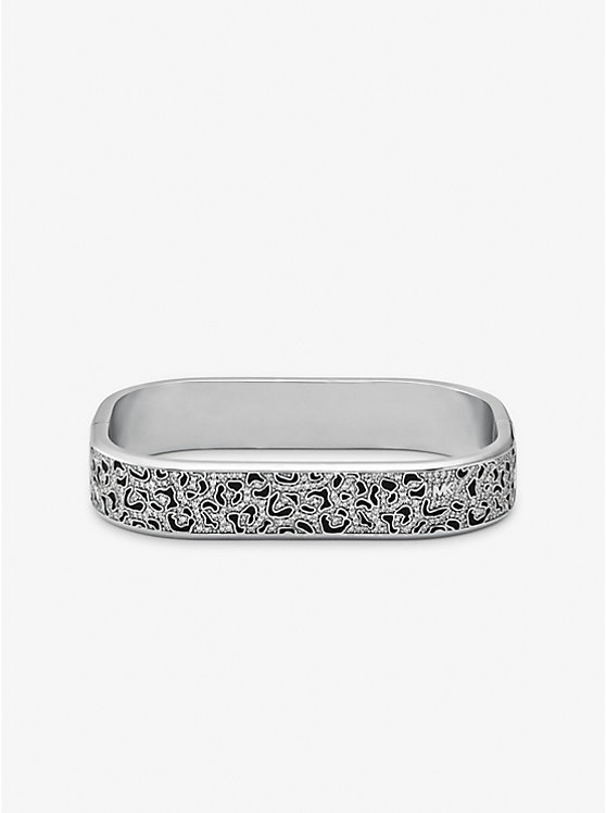 Precious Metal-Plated Brass and Enamel Leopard Pavé Bangle | Michael Kors MKJ8282CZ