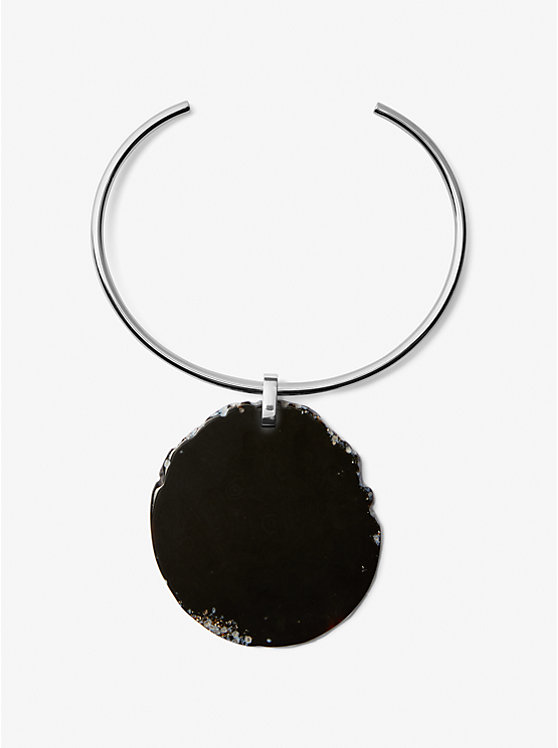 Precious Metal-Plated Brass and Agate Collar Necklace | Michael Kors MKJ8316YM