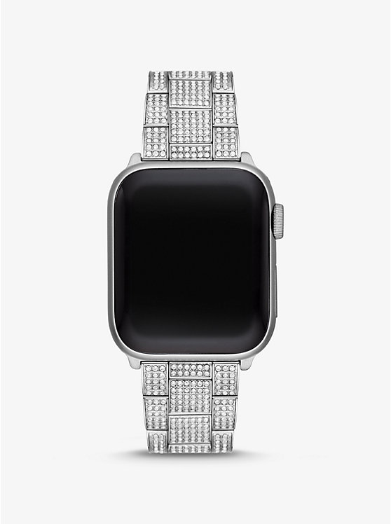Pavé Silver-Tone Strap For Apple Watch? | Michael Kors MKS8006