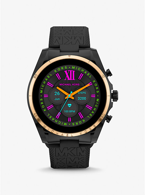 Gen 6 Bradshaw Black-Tone and Logo Silicone Smartwatch | Michael Kors MKT5151V