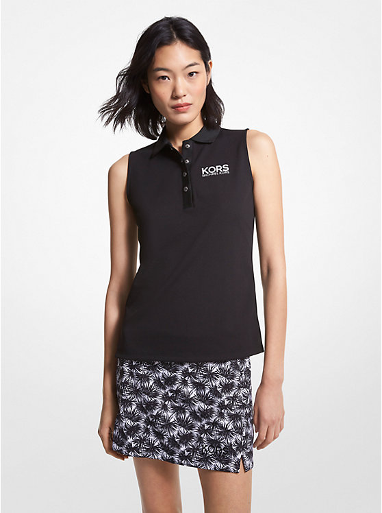Golf Logo Piqué Sleeveless Polo Shirt | Michael Kors MS350KG4L2