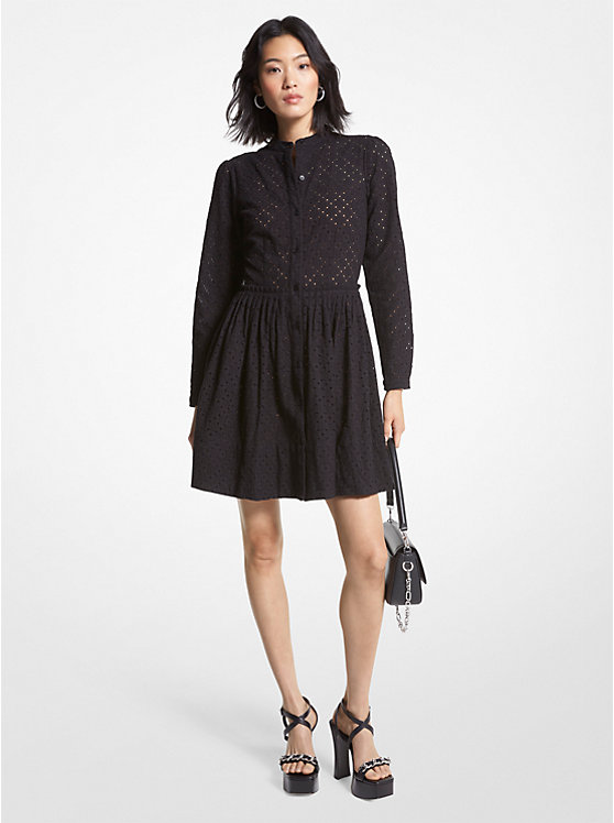 Eyelet Cotton Shirtdress | Michael Kors MS381PK8ZT